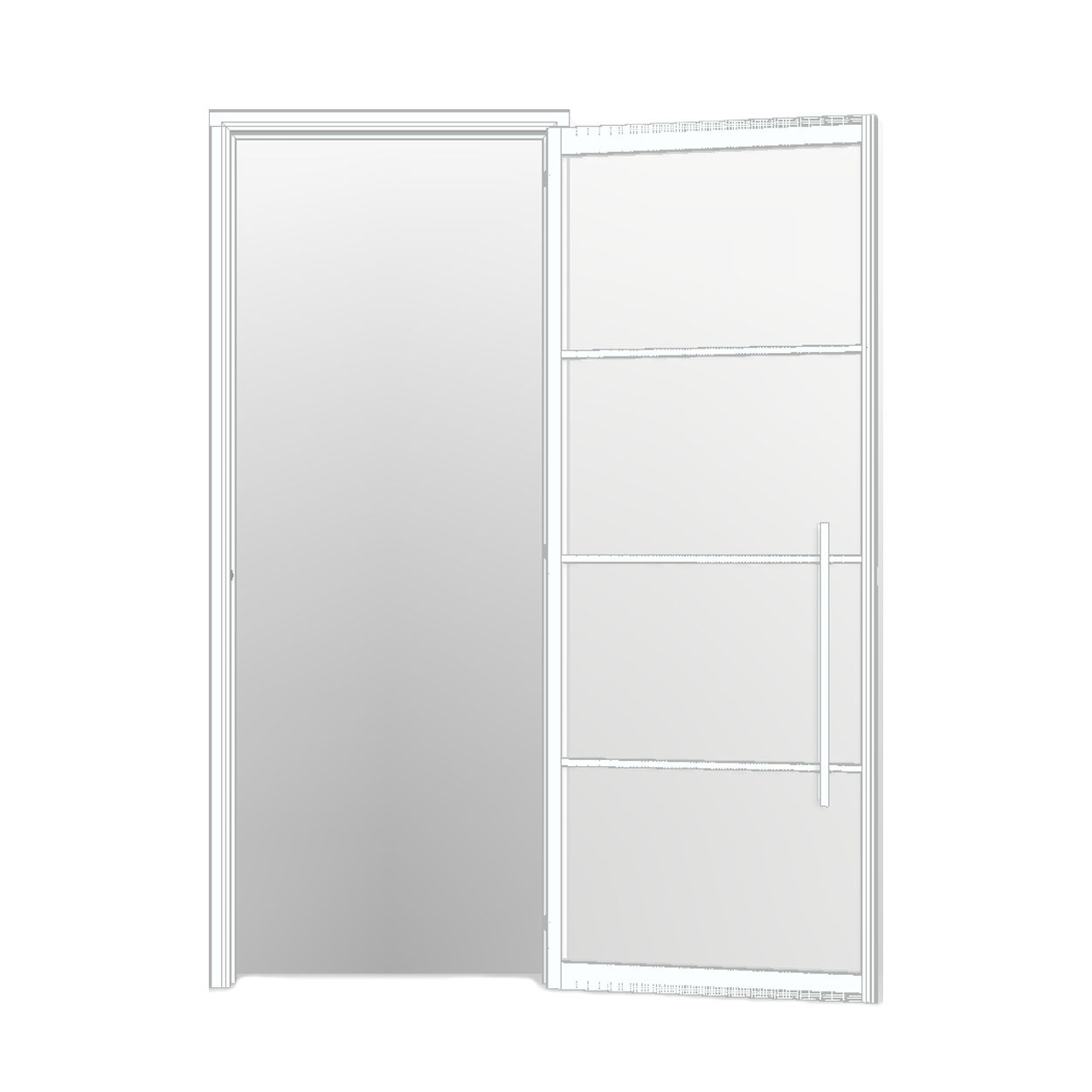 Skantrae SlimSeries Alu - Metalen Deur Wit met Kozijn